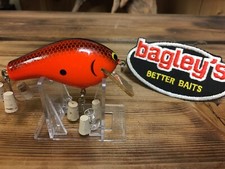 Vintage Bagley BB3 Brass OFO Black on Fire Orange Bass Fishing Lure