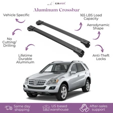 2 Piece Lockable Roof Rack Cross Bar Mercedes ML-Class W164 2006-2011 | Black
