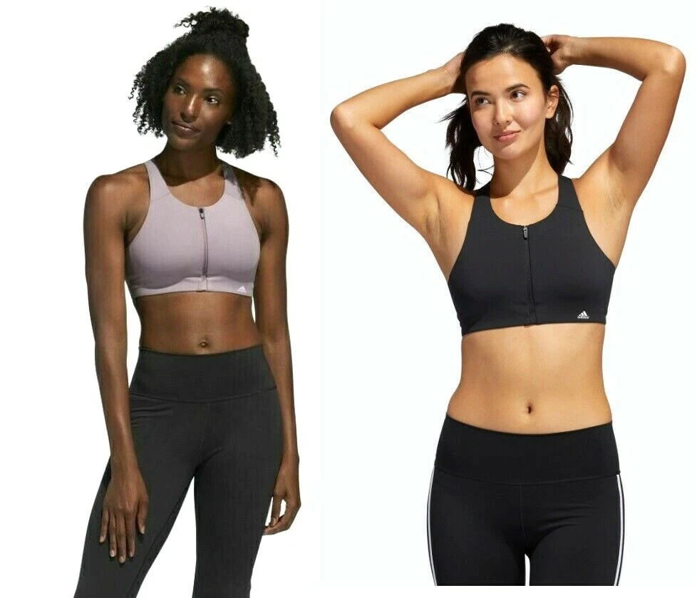 Adidas Women Training ULTIMATE BRA Front Zip Design. Different Colours. New