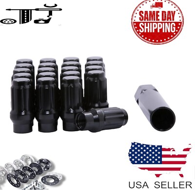 Set 24 Epoch Open End Spline Lug Nut Kit Chrome 14mm x 1.5 1 Tall M14x1.5