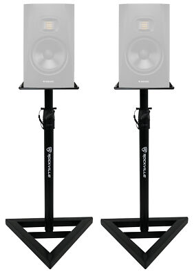2 Rockville Adjustable Studio Monitor Speaker Stands For ADAM Audio T5V Monitors