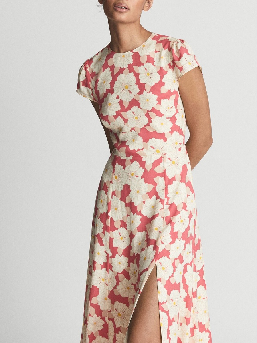 white christmas dresses Eira Jacquard Cutout Midi Dress in ivory jacquard