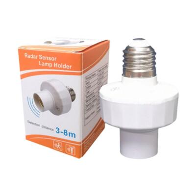 E27 Light Bulb Socket Adapter Radar Motion Sensor Lamp Base Holder Switch   D1W3