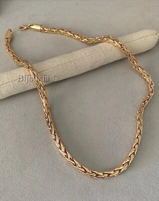 BIJOUXIA Collier Maille Palmier Plaqué Or 18 carats 45CM X 5MM Bijoux Femme