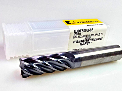 Kennametal 1/2'' x 1/2 x 1-1/4 x 3 SQ Solid Carbide End Mill 6 FL UJDE500J6BS