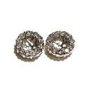 New 14k white gold .88ct SI1 G round diamond Halo stud earring jackets Enhancers — photo 1