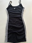 Adidas Damen Kleid Schwarz Stretch Shirtkleid Minikleid Party Sportkleid Kurz