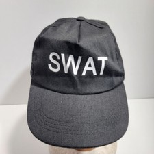 SWAT Youth Black Ball Cap Hat Adjustable Strapback Baseball