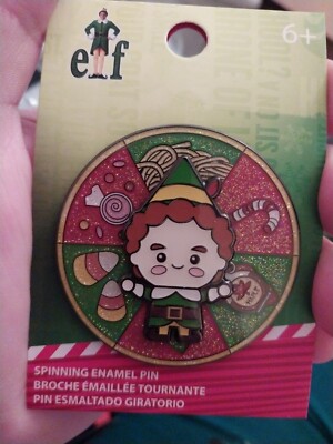 ELF BUDDY Food Spinner Pin Elf Movie Chibi Buddy Wheel Of Snacks Enamel Pin