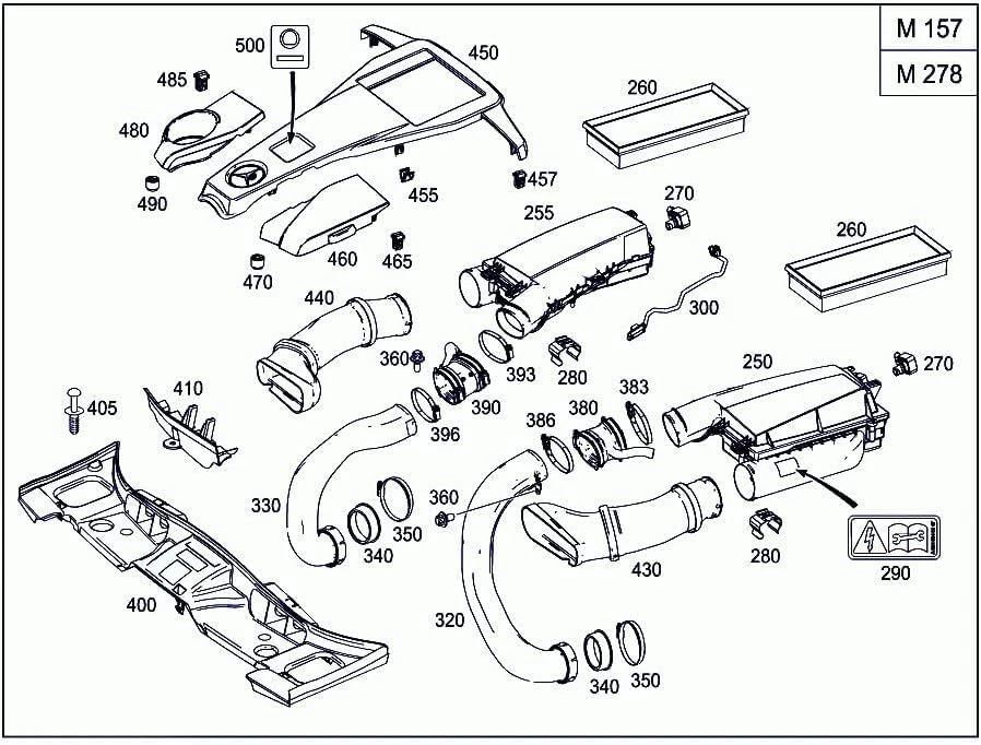 Pair Air Cleaner intake Duct Hose Pair LH&RH For 12-17 Benz E550 Cls550 E63 AMG - Image 2 of 4