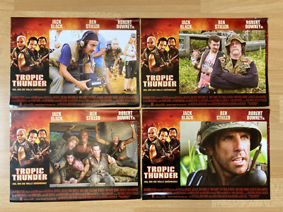 Aushangfotos * 4 AHF * komplettset * Tropic Thunder * 2008 * Ben Stiller