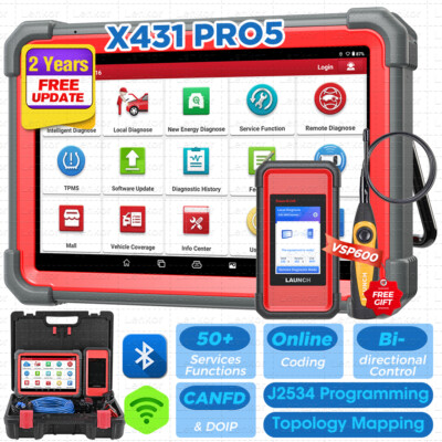 2025 LAUNCH X431 PRO5 PAD V + Car Diagnostic Scanner IMM0 Key Programming TPMS