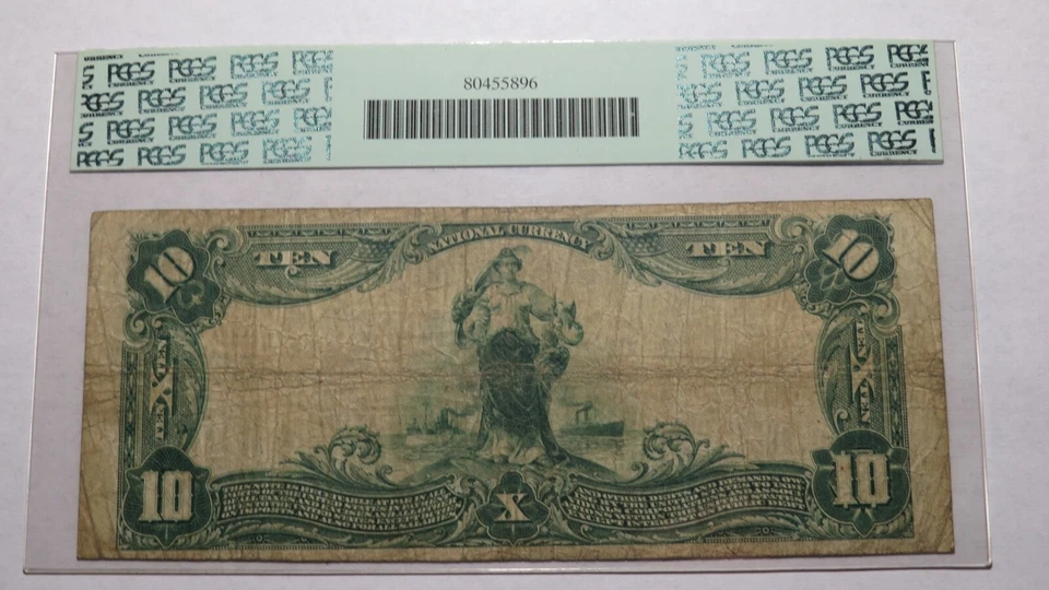 $10 1902 Caldwell New Jersey NJ National Currency Bank Note Bill #9612 FINE PCGS - Image 4 of 4
