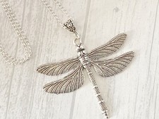 24" Long Dragonfly Necklace Nature Insect Pretty Girls Gift 
