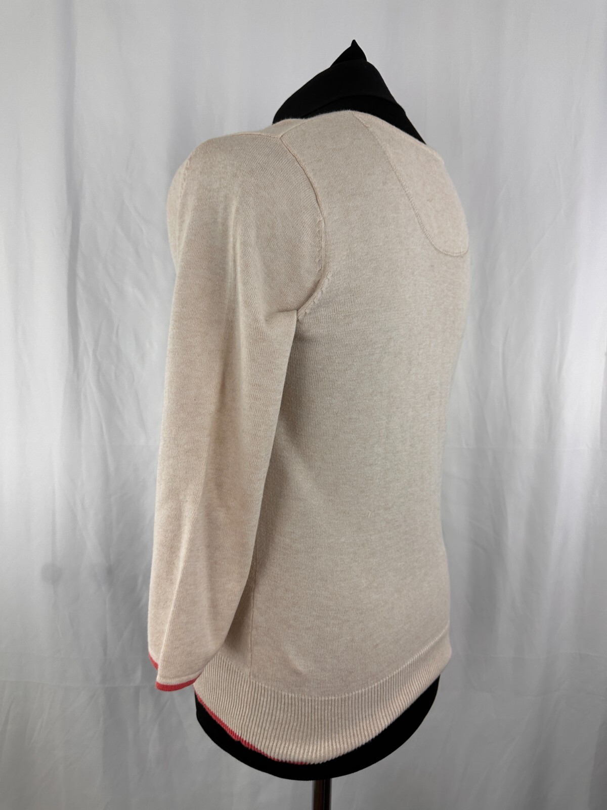 Womens Tulchan Jumper V-neck Pullover White Cotton Medium vintage 2000s size 12 image 10
