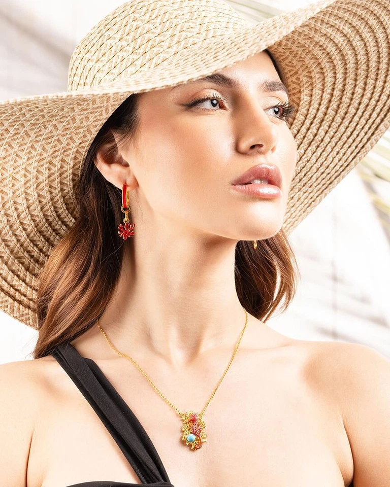 Collana Donna Isola Bella IPPOCAMPO E CORALLO 20001437 NUOVO E ORIGINALE - Immagine 3 di 4