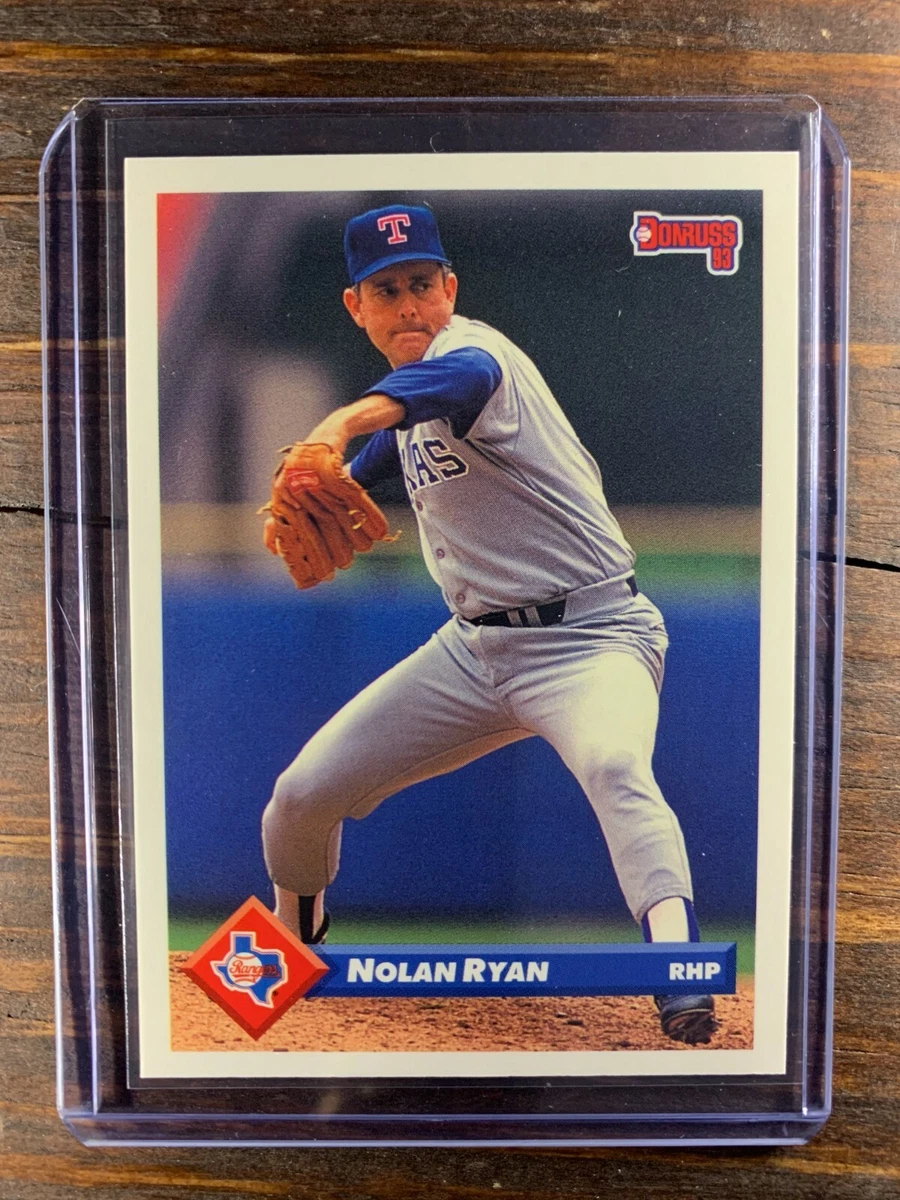 Nolan Ryan Baseball Card 423 Donruss Leaf Texas Rangers MLB HOF