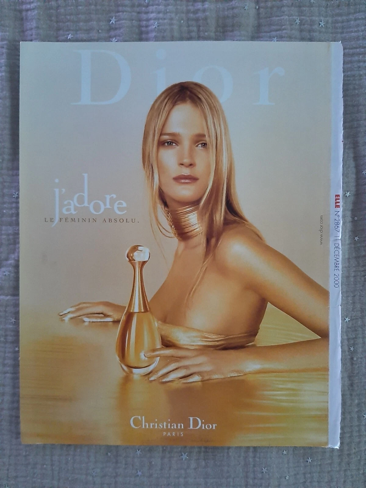 Publicité papier Parfum. Perfume Ad C. Dior J'adore de 2000