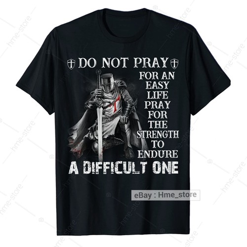 Tempelritter T-Shirt Herren Pray For The Strength Christian Warrior Of God Tee - Bild 1 von 6