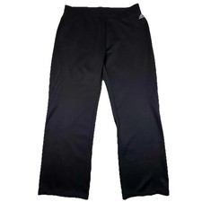 Adidas Track Pants Womens L Black Climalite Elastic Waist Straight Leg Athletic