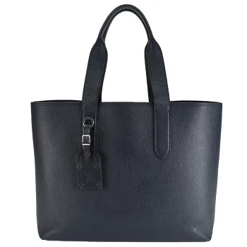 Louis Vuitton Cabas Voyage NV Tote Bag Taurillon Leather Navy Blue Shoulder