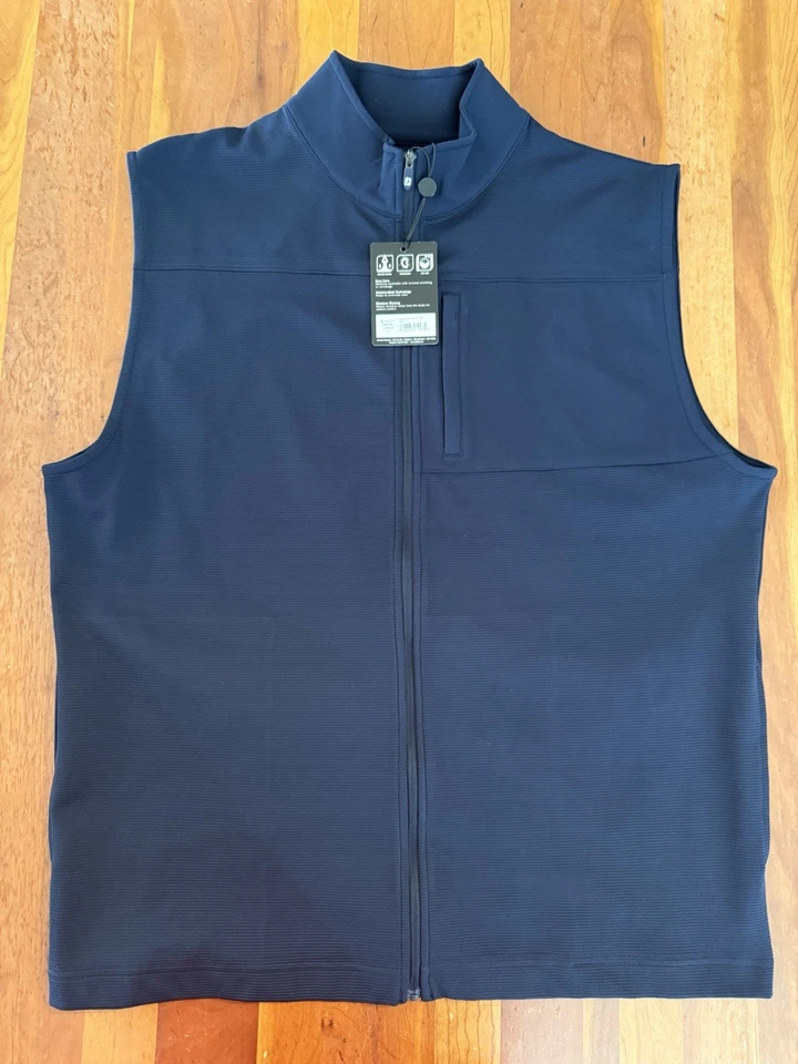 FootJoy Men’s Full Zip Ottoman Knit VEST Navy Large NWT CG-290 - Image 2 of 2