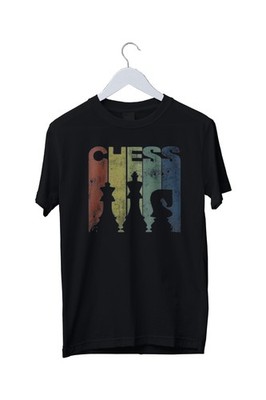 Lustiges Retro Vintage Schach Grafikdruck Herren Unisex T-Shirt S M L XL 2 3 4 XL