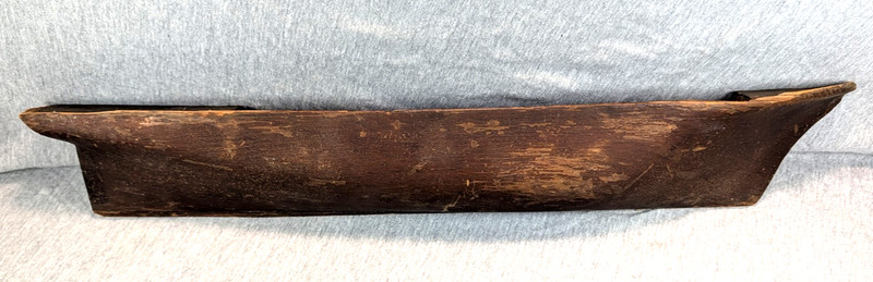 Vintage Wooden Half Hull Ship w/ No Board Maker Unknown 24" Long