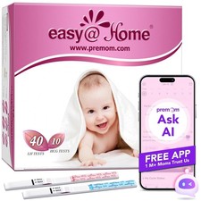 Smart Ovulation Tests Powered by Premom App - 40 Ovulation  10 Pregnancy Strips