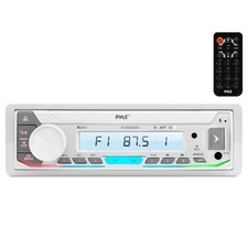 Marine Stereo Receiver AM FM USB SD Card LCD Display Remote PLMRB39W Pyle Power