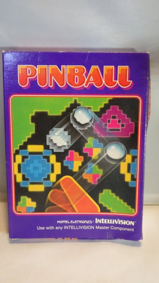 PINBALL 1982 Video Game Cartridge for Intellivsion System w Box Overlay & Manual - Image 2 of 4