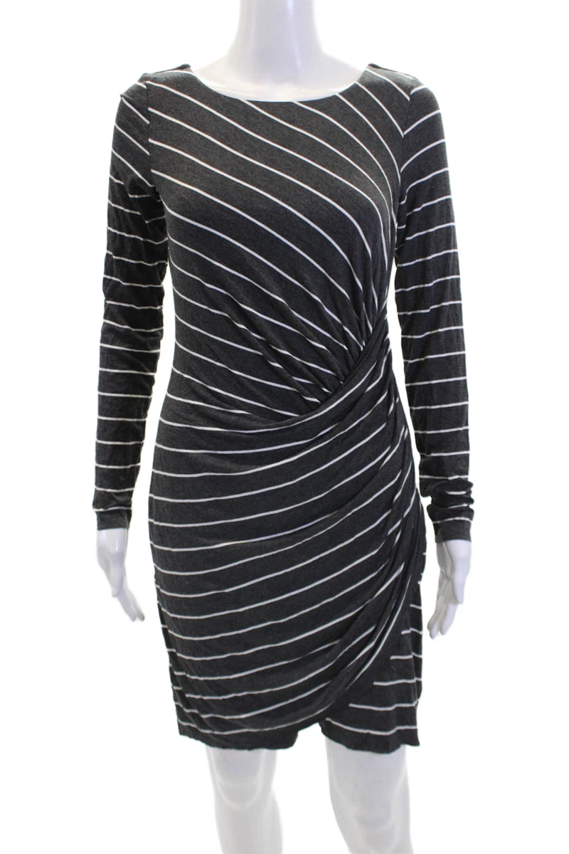 knee length dresses for ladies Yellow The Label  Bailey Long Sleeve Dress  White XL