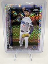 🔥2025 Topps Chrome Roki Sasaki Refractor X-Fractor Rookie RC #217 Dodgers