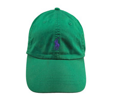 Polo Ralph Lauren Hat Cap Strap Back Green Navy Dad Hat Embroidered Pony Mens