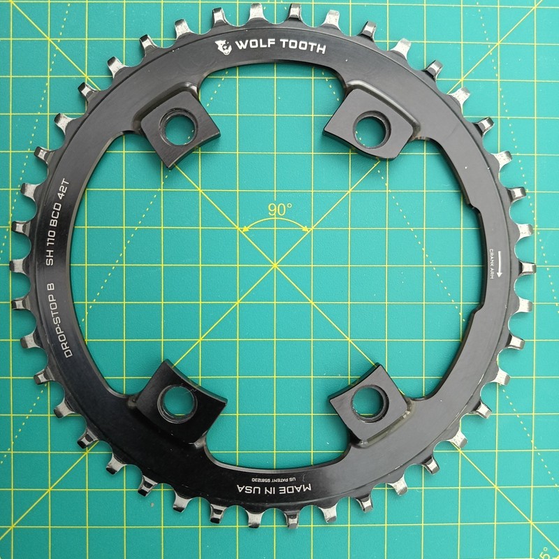 Wolf tooth Dropstop B Narrow Wide Asymmetric Chainring 42t x 110BCD Shimano