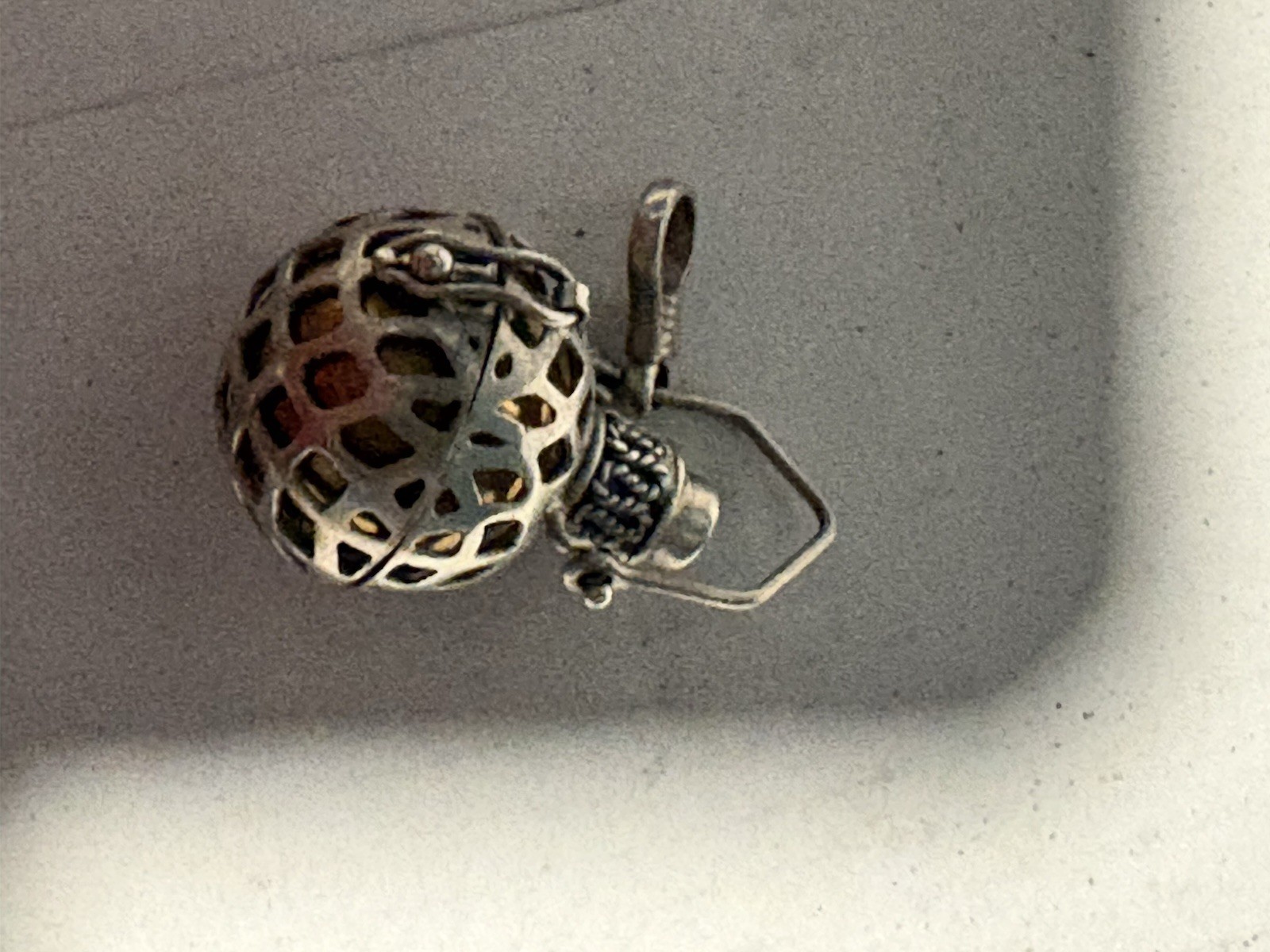 Vintage Silver Harmony Ball Pendant Angel Caller Bell Soft C