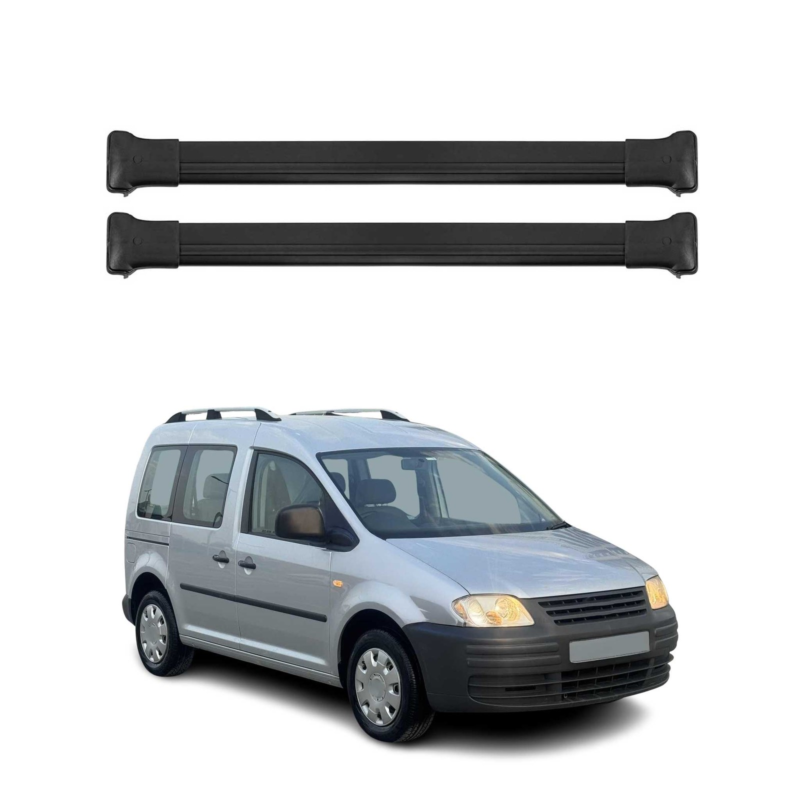 Barres de toit transversales pour VW Caddy en aluminium noir