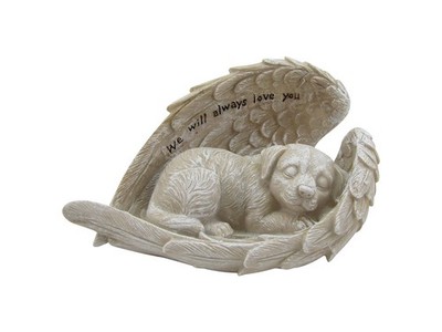 Comfy Hour Loving Memory Dog Angel Wing Figurine Statue Multicolor
