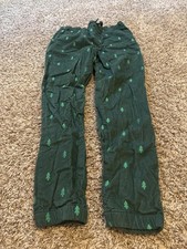 Hanna Andersson Boys Kids Green Tree Print Casual Pants US 12 L 