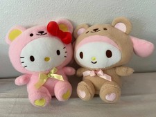 Hello Kitty Pink Bear Costume Plush Melody Toy Wool Boa Bear 11.8 New Set