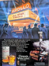Affiche whisky écossais étiquette blanche Apollo Theater Dewar 1985 24x18 po (5)