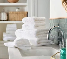 Home Reflections 100% Cotton Solid & Texture 12-pc Towel Set