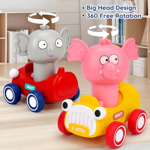 Press and Go Toy Cars for Toddlers 1-3 Push Go Animal Racing Baby Cars Toys - Picture 6 of 7