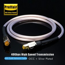 Ethernet Cable RJ45 Cat8 40GBPS Network LAN Lead Patch Copper Silver Plated Cord