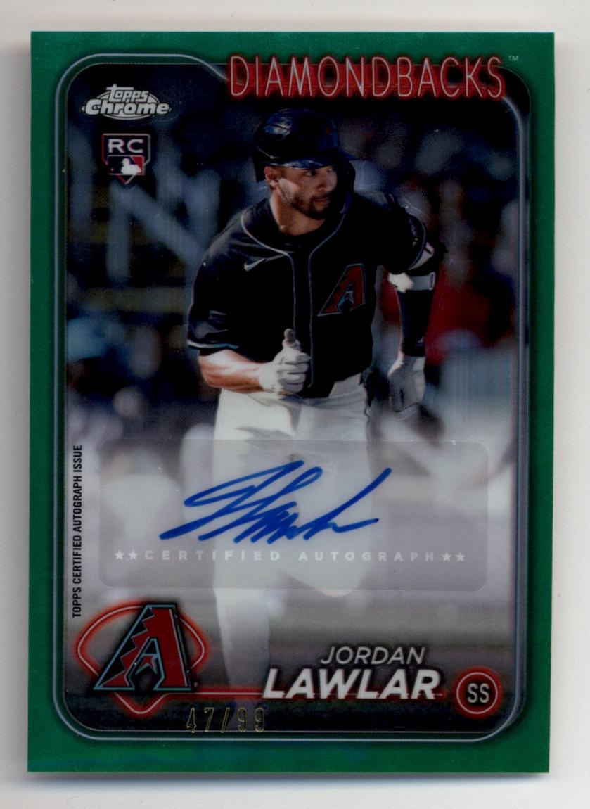 2024 Topps Chrome Update Green Refractors Jordan Lawlar Rookie Autograph 47/99