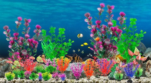 30 Pcs Artificial Plastic Plants for Fish Tank Aquarium Decor Accessories ^ - Picture 4 of 9