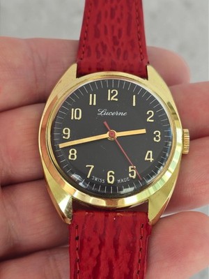 Vintage Uhr Lucerne 34mm Mechanic Retro Watch Made In Swiss Herren Uhr Original 