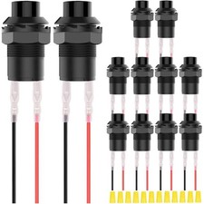 12Pcs 12mm Black Mini Round Latching Push Button Switch AC 250V 1.5A On Off