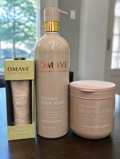 Paquete de cuidado corporal de lujo OMAVE - Santal y vetiver + sándalo vainilla