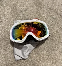 Outdoor Master Cylindrical Snow Ski Goggles Black Bubble Case Blue Tint Lens